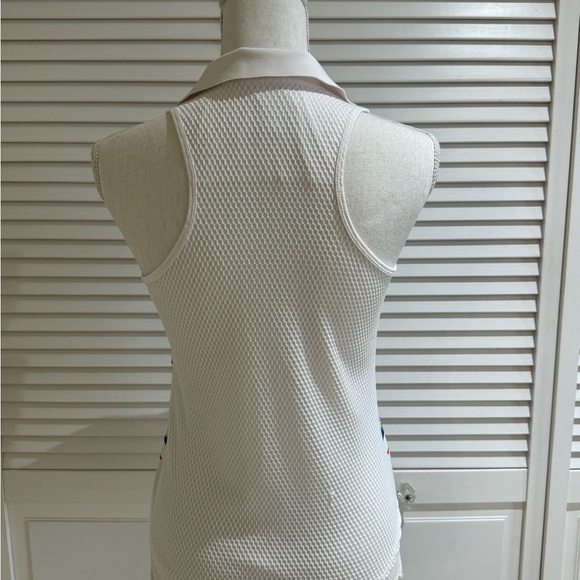 Lucky in Love Stylish White and Blue Women's Top Size XS - Picture 4 of 7